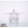 clear glass sweet bottle candy bowl with lid
